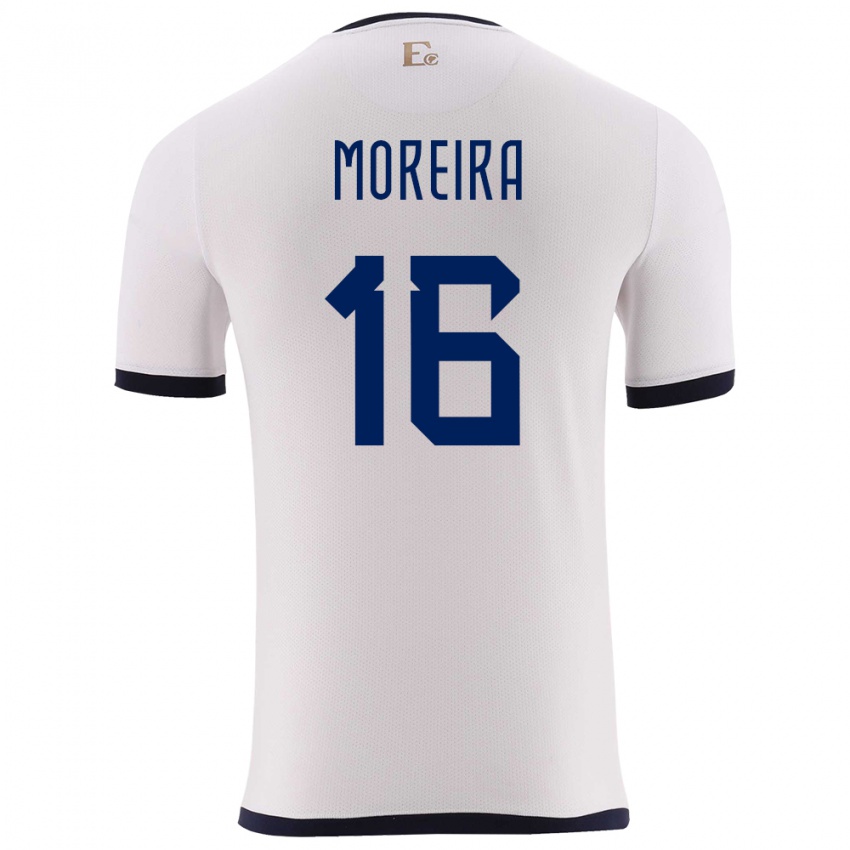 Damen Ecuador Ligia Moreira #16 Weiß Auswärtstrikot Trikot 24-26 T-Shirt