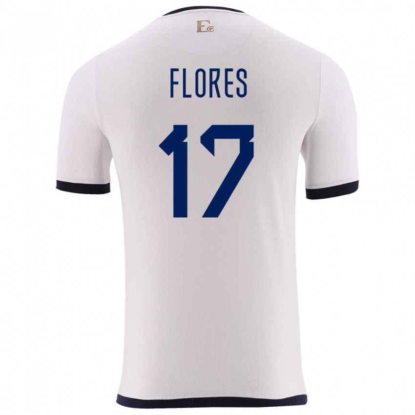 Damen Ecuador Karen Flores #17 Weiß Auswärtstrikot Trikot 24-26 T-Shirt