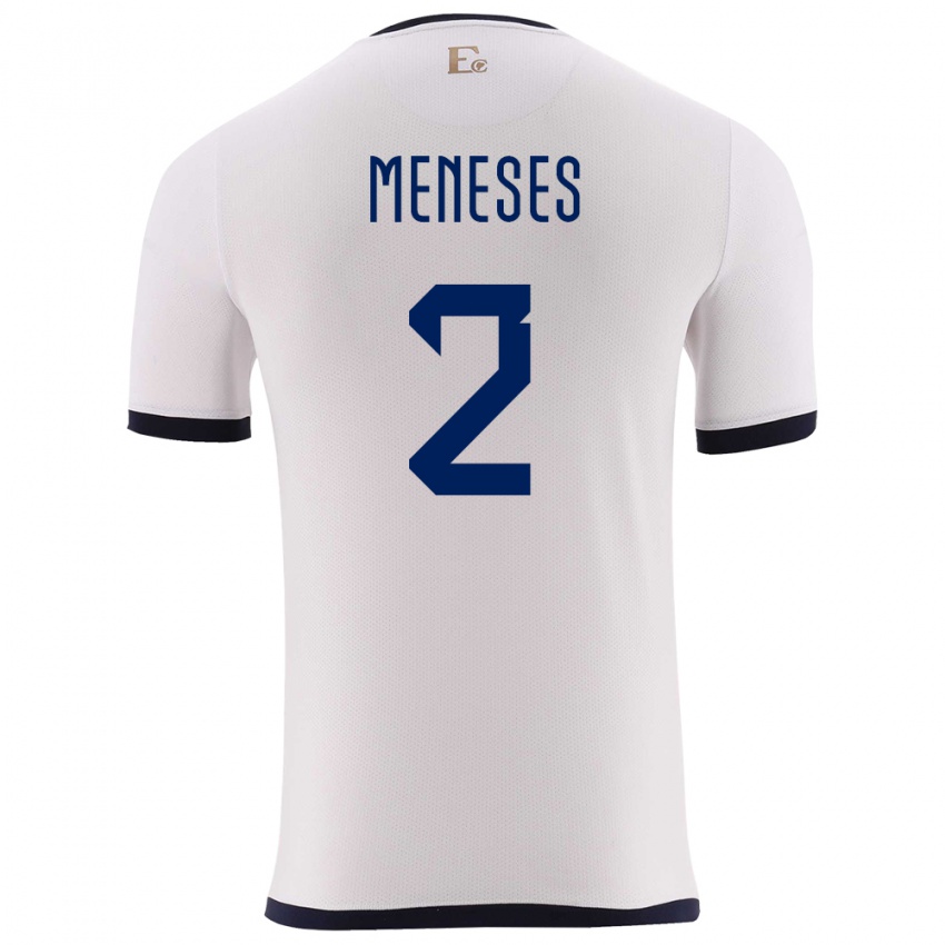 Damen Ecuador Randy Meneses #2 Weiß Auswärtstrikot Trikot 24-26 T-Shirt