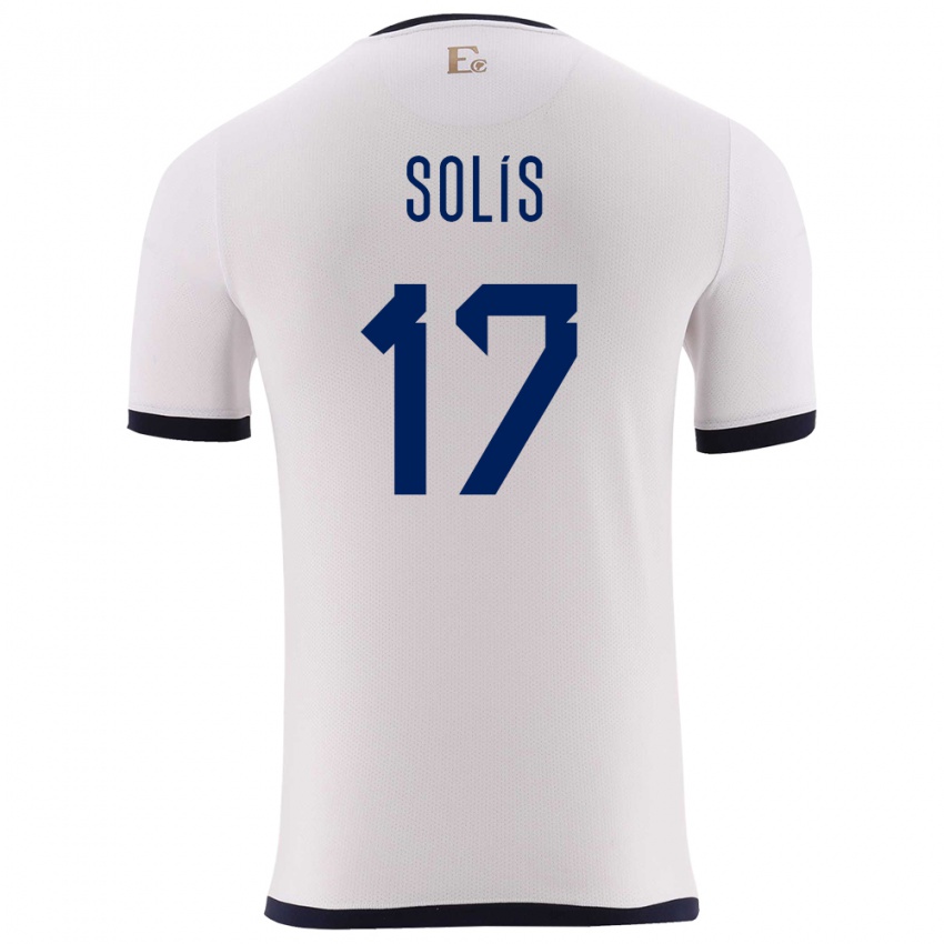 Damen Ecuador Mathias Solis #17 Weiß Auswärtstrikot Trikot 24-26 T-Shirt