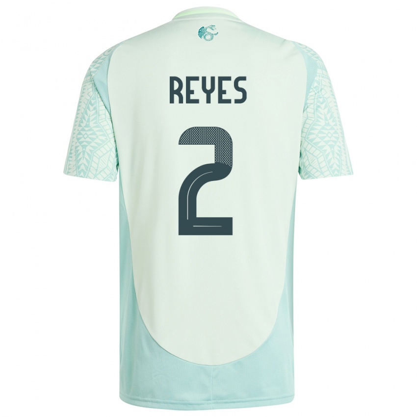 Damen Mexiko Luis Reyes #2 Leinengrün Auswärtstrikot Trikot 24-26 T-Shirt