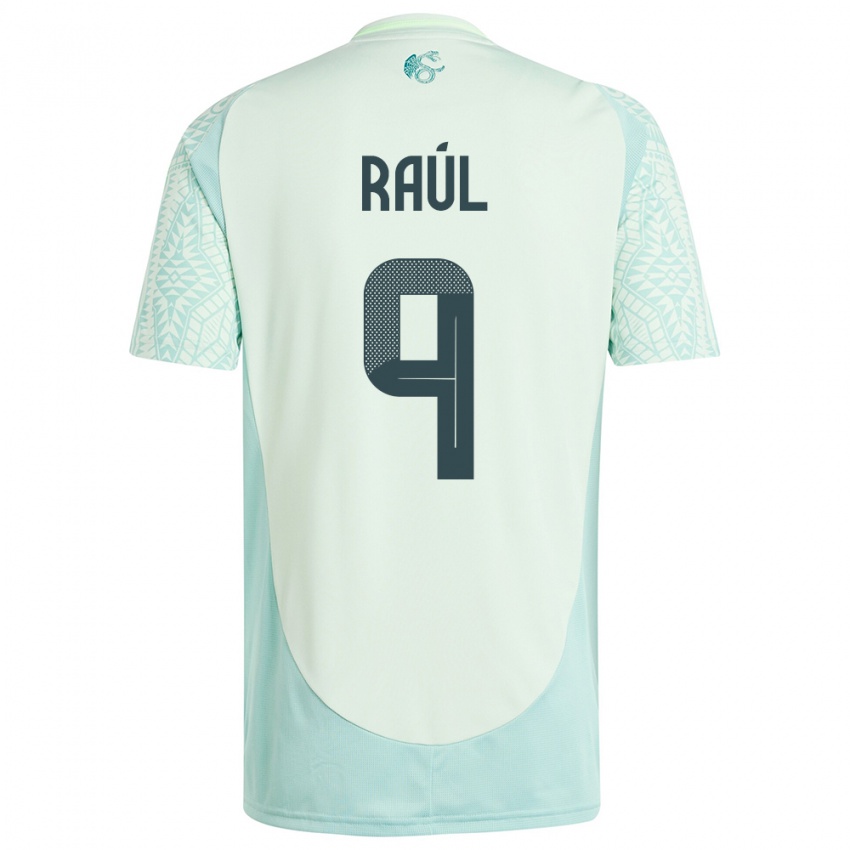 Damen Mexiko Raul Jimenez #9 Leinengrün Auswärtstrikot Trikot 24-26 T-Shirt