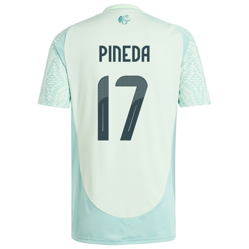 Damen Mexiko Orbelin Pineda #17 Leinengrün Auswärtstrikot Trikot 24-26 T-Shirt