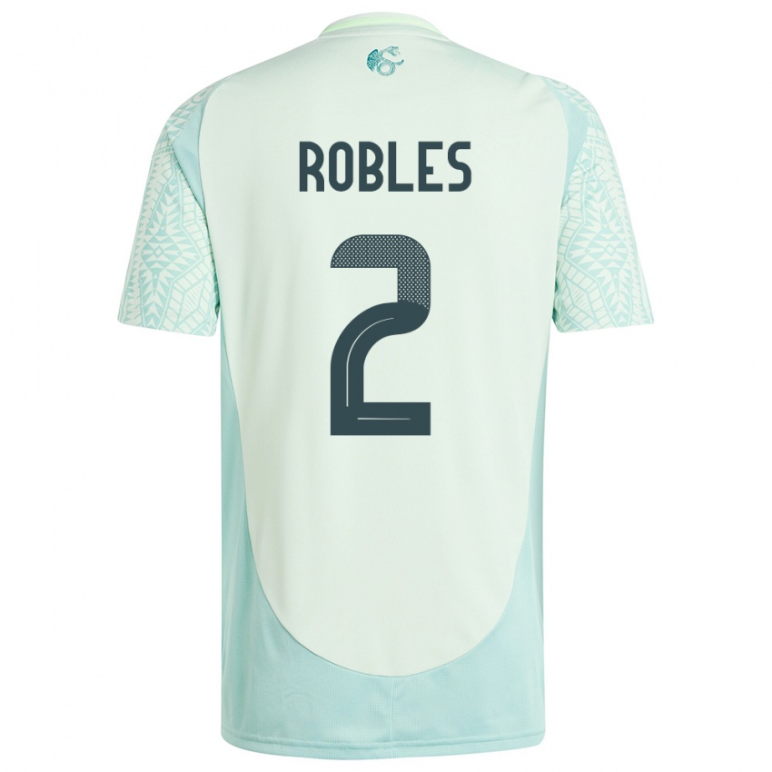 Damen Mexiko Kenti Robles #2 Leinengrün Auswärtstrikot Trikot 24-26 T-Shirt