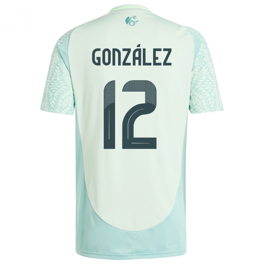 Damen Mexiko Itzel Gonzalez #12 Leinengrün Auswärtstrikot Trikot 24-26 T-Shirt