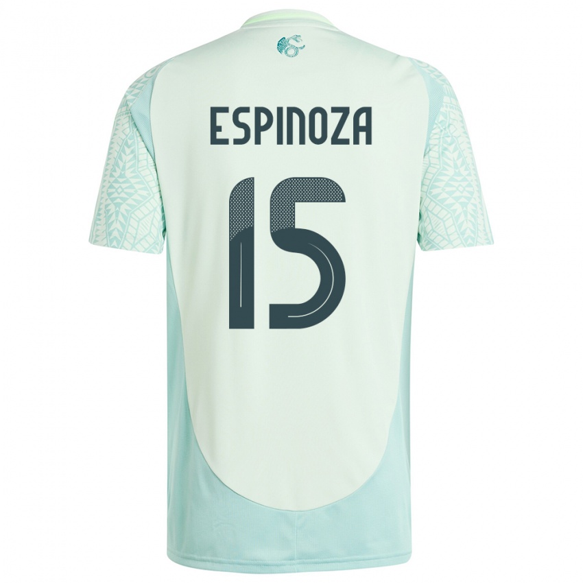 Damen Mexiko Greta Espinoza #15 Leinengrün Auswärtstrikot Trikot 24-26 T-Shirt