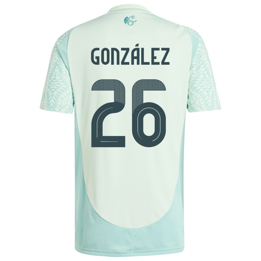 Damen Mexiko Bryan Gonzalez #26 Leinengrün Auswärtstrikot Trikot 24-26 T-Shirt