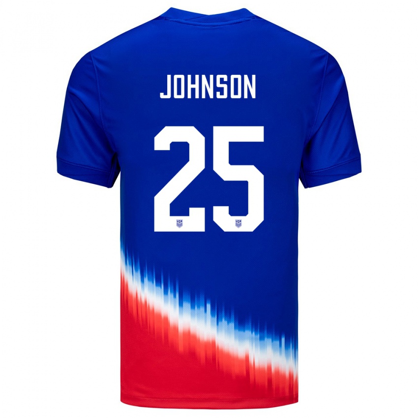 Damen Vereinigte Staaten Sean Johnson #25 Blau Auswärtstrikot Trikot 24-26 T-Shirt