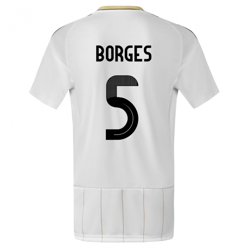 Damen Costa Rica Celso Borges #5 Weiß Auswärtstrikot Trikot 24-26 T-Shirt