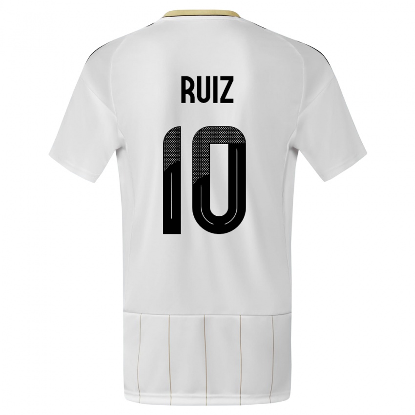 Damen Costa Rica Bryan Ruiz #10 Weiß Auswärtstrikot Trikot 24-26 T-Shirt