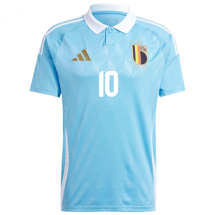 Damen Belgien Romelu Lukaku #10 Blau Auswärtstrikot Trikot 24-26 T-Shirt