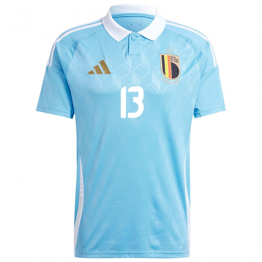 Damen Belgien Louis Patris #13 Blau Auswärtstrikot Trikot 24-26 T-Shirt
