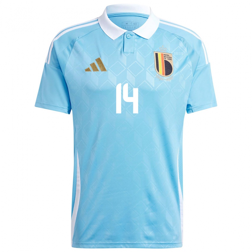 Damen Belgien Leandre Kuavita #14 Blau Auswärtstrikot Trikot 24-26 T-Shirt