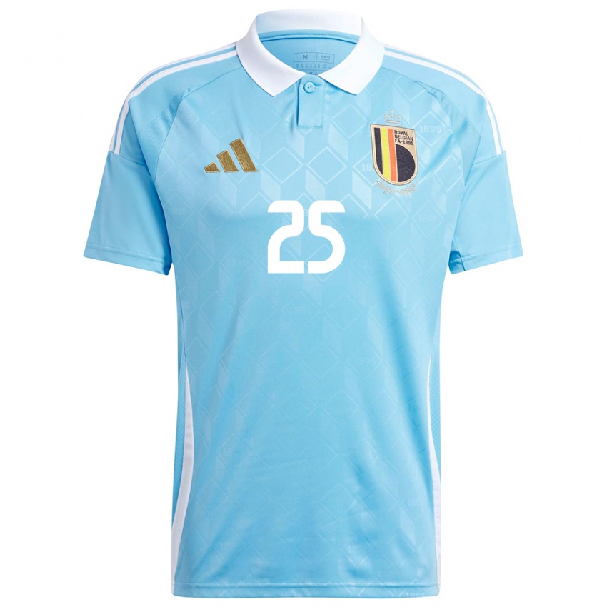 Damen Belgien Brandon Mechele #25 Blau Auswärtstrikot Trikot 24-26 T-Shirt