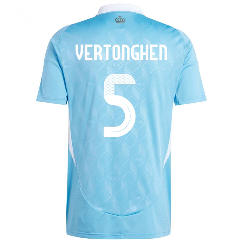 Damen Belgien Jan Vertonghen #5 Blau Auswärtstrikot Trikot 24-26 T-Shirt
