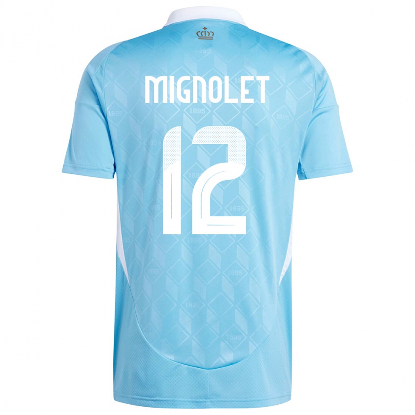 Damen Belgien Simon Mignolet #12 Blau Auswärtstrikot Trikot 24-26 T-Shirt