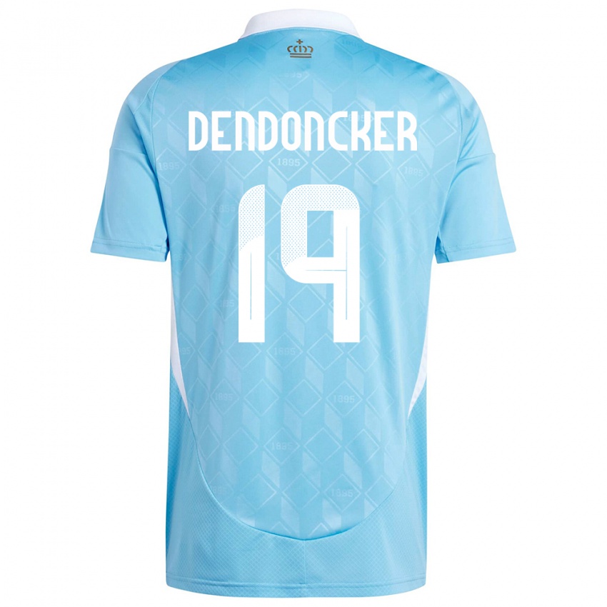 Damen Belgien Leander Dendoncker #19 Blau Auswärtstrikot Trikot 24-26 T-Shirt