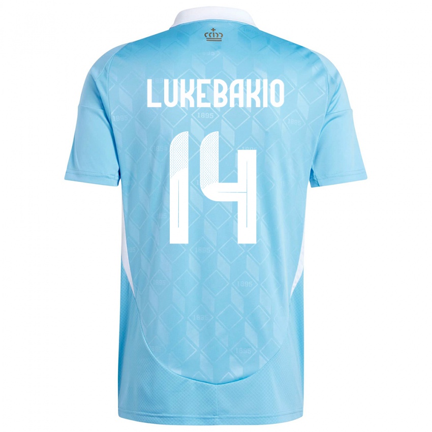 Damen Belgien Dodi Lukebakio #14 Blau Auswärtstrikot Trikot 24-26 T-Shirt