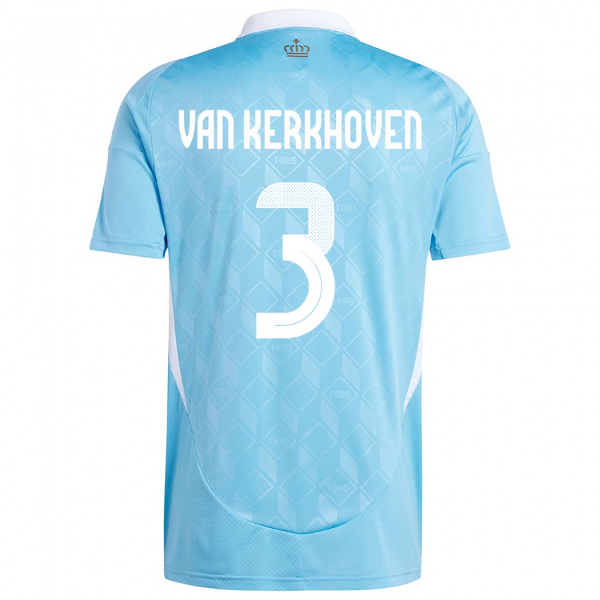 Damen Belgien Ella Van Kerkhoven #3 Blau Auswärtstrikot Trikot 24-26 T-Shirt