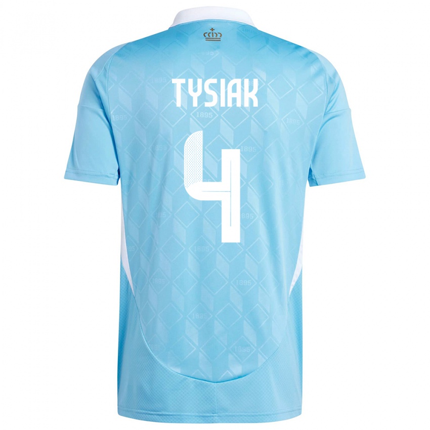 Damen Belgien Amber Tysiak #4 Blau Auswärtstrikot Trikot 24-26 T-Shirt