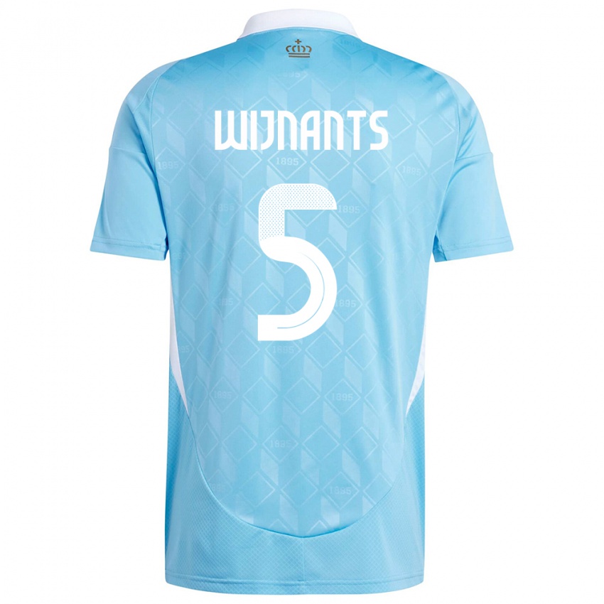 Damen Belgien Sarah Wijnants #5 Blau Auswärtstrikot Trikot 24-26 T-Shirt