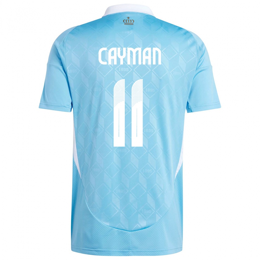 Damen Belgien Janice Cayman #11 Blau Auswärtstrikot Trikot 24-26 T-Shirt