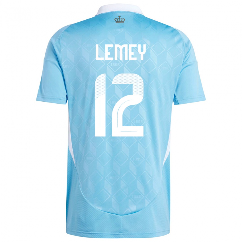 Damen Belgien Diede Lemey #12 Blau Auswärtstrikot Trikot 24-26 T-Shirt