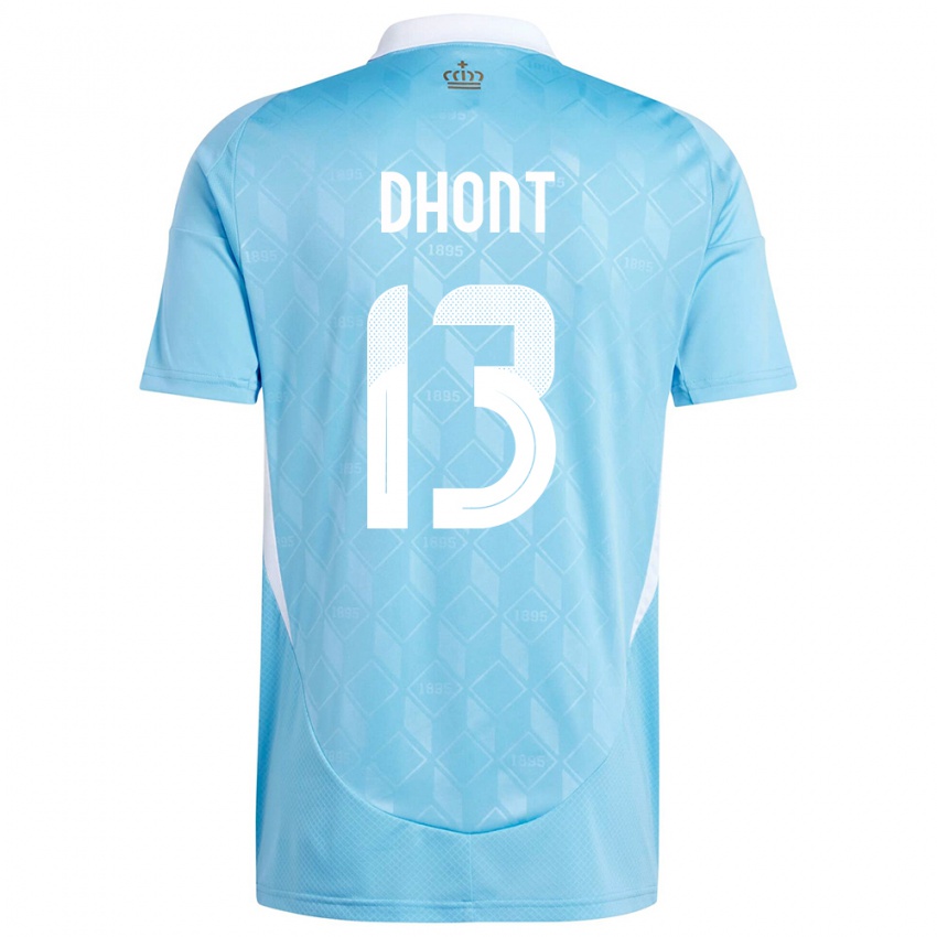 Damen Belgien Elena Dhont #13 Blau Auswärtstrikot Trikot 24-26 T-Shirt