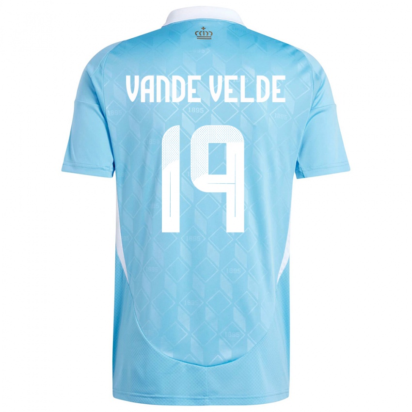 Damen Belgien Chloe Vande Velde #19 Blau Auswärtstrikot Trikot 24-26 T-Shirt
