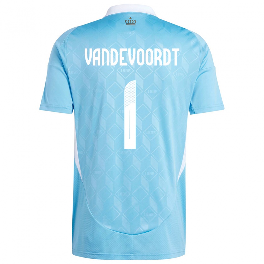 Damen Belgien Maarten Vandevoordt #1 Blau Auswärtstrikot Trikot 24-26 T-Shirt