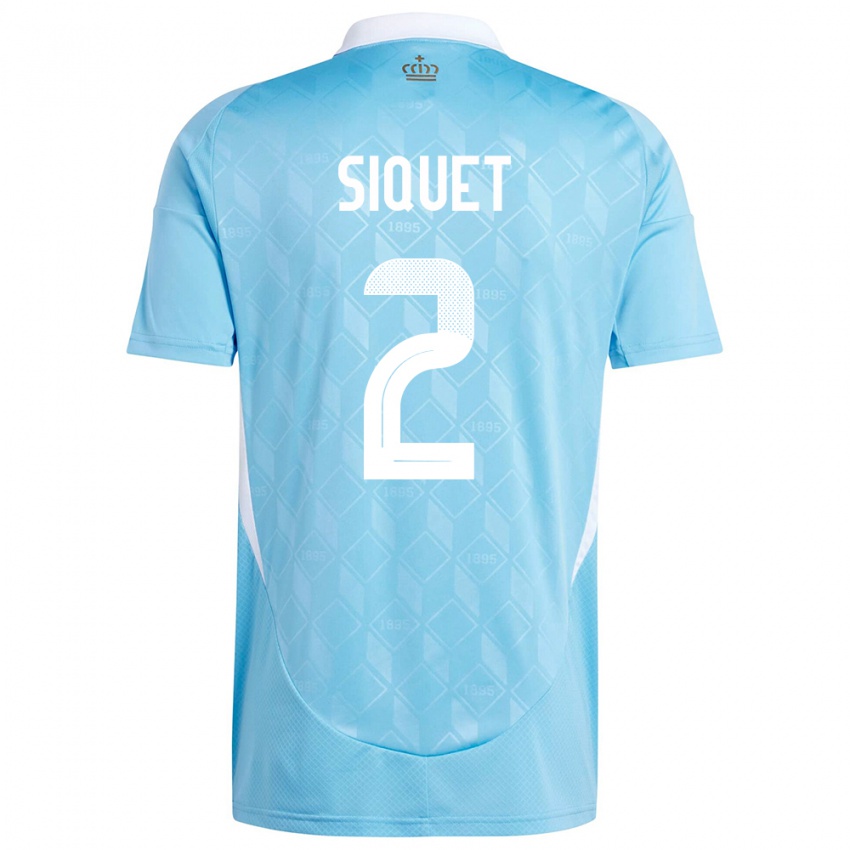 Damen Belgien Hugo Siquet #2 Blau Auswärtstrikot Trikot 24-26 T-Shirt