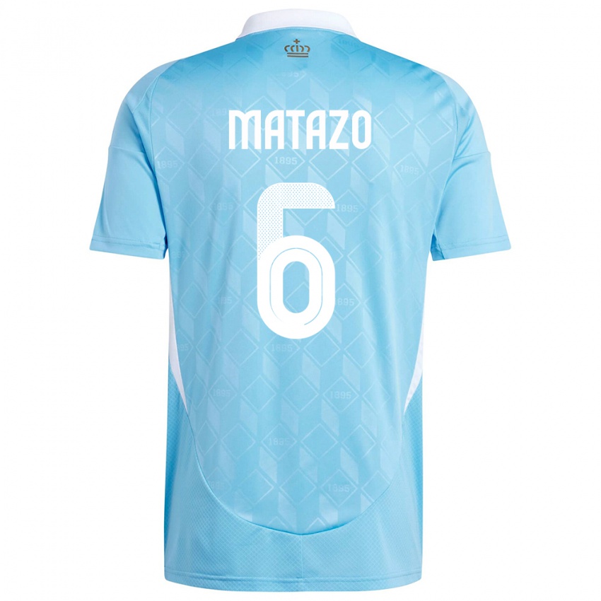 Damen Belgien Eliot Matazo #6 Blau Auswärtstrikot Trikot 24-26 T-Shirt