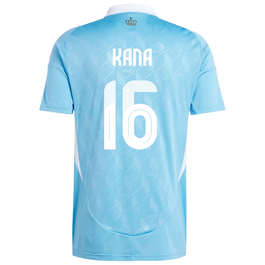 Damen Belgien Marco Kana #16 Blau Auswärtstrikot Trikot 24-26 T-Shirt