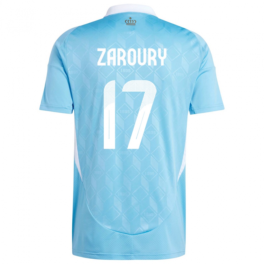 Damen Belgien Anass Zaroury #17 Blau Auswärtstrikot Trikot 24-26 T-Shirt