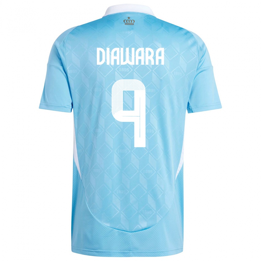 Damen Belgien Sekou Diawara #9 Blau Auswärtstrikot Trikot 24-26 T-Shirt