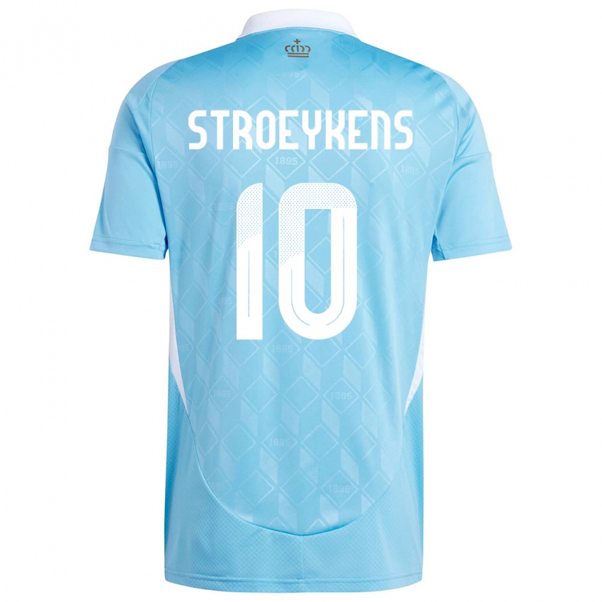 Damen Belgien Mario Stroeykens #10 Blau Auswärtstrikot Trikot 24-26 T-Shirt