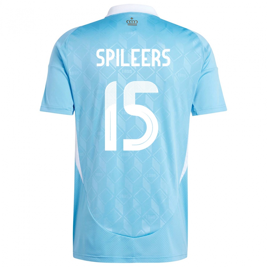 Damen Belgien Jorne Spileers #15 Blau Auswärtstrikot Trikot 24-26 T-Shirt