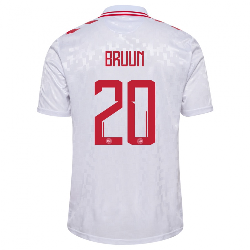 Damen Dänemark Signe Bruun #20 Weiß Auswärtstrikot Trikot 24-26 T-Shirt