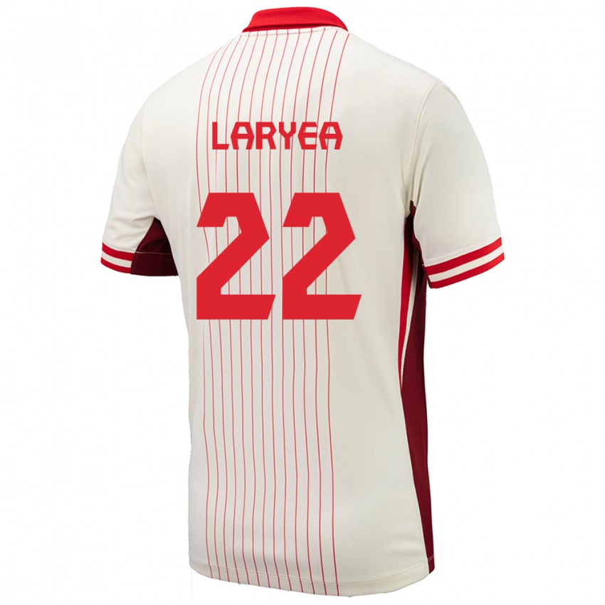 Damen Kanada Richie Laryea #22 Weiß Auswärtstrikot Trikot 24-26 T-Shirt