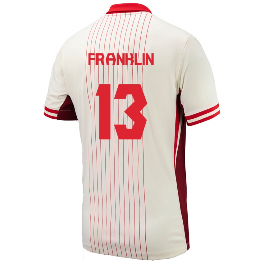 Damen Kanada Kobe Franklin #13 Weiß Auswärtstrikot Trikot 24-26 T-Shirt