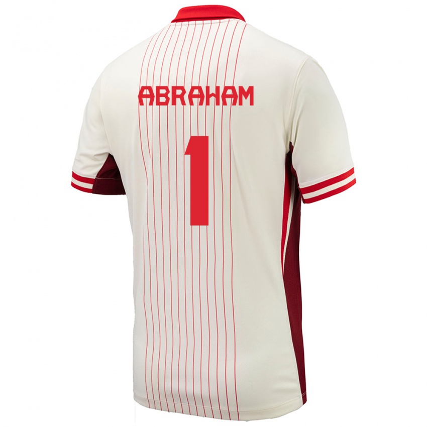 Damen Kanada Nathaniel Abraham #1 Weiß Auswärtstrikot Trikot 24-26 T-Shirt