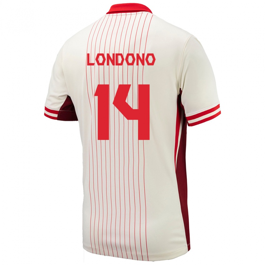 Damen Kanada Tyler Londono #14 Weiß Auswärtstrikot Trikot 24-26 T-Shirt