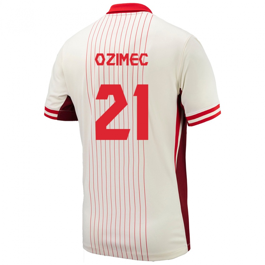 Damen Kanada Lucas Ozimec #21 Weiß Auswärtstrikot Trikot 24-26 T-Shirt