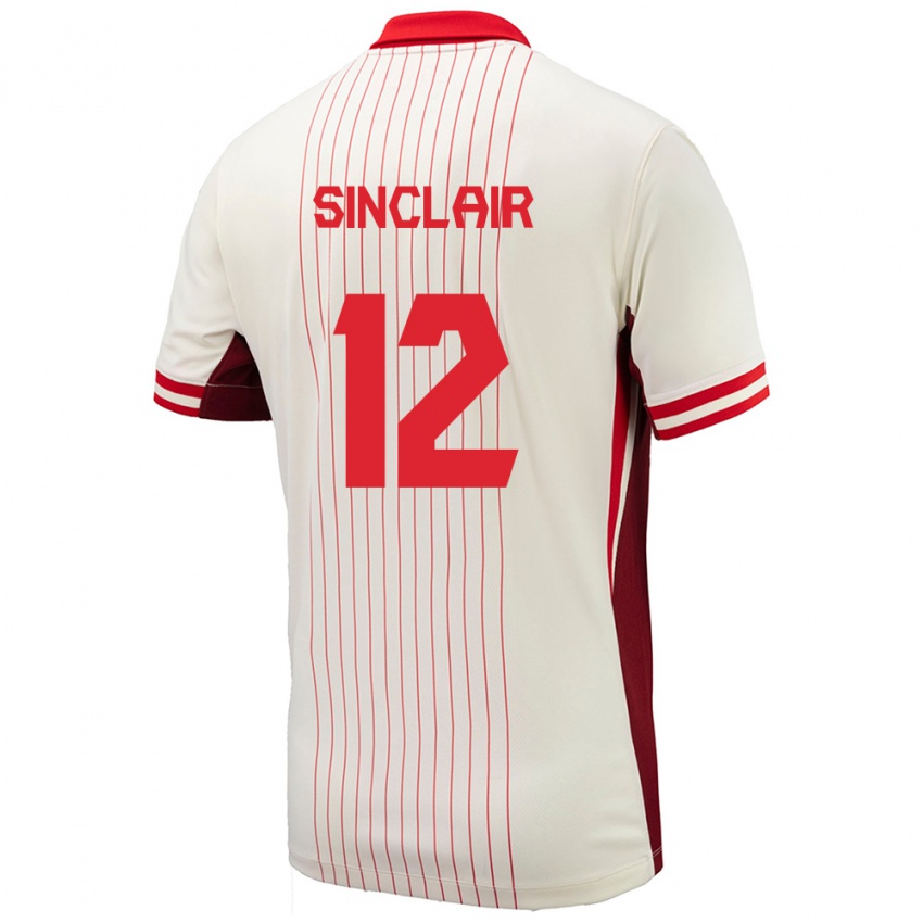 Damen Kanada Christine Sinclair #12 Weiß Auswärtstrikot Trikot 24-26 T-Shirt