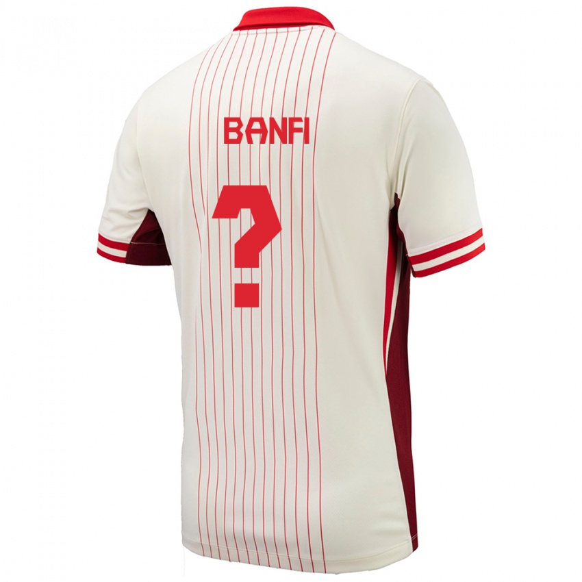 Damen Kanada Samuel Banfi #0 Weiß Auswärtstrikot Trikot 24-26 T-Shirt