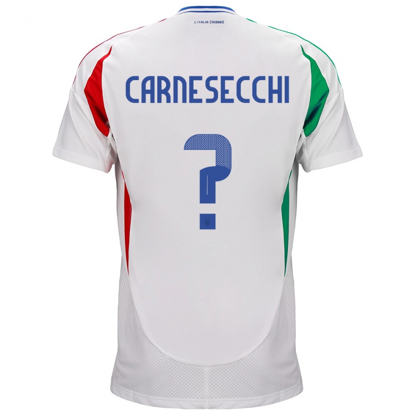 Damen Italien Marco Carnesecchi #0 Weiß Auswärtstrikot Trikot 24-26 T-Shirt