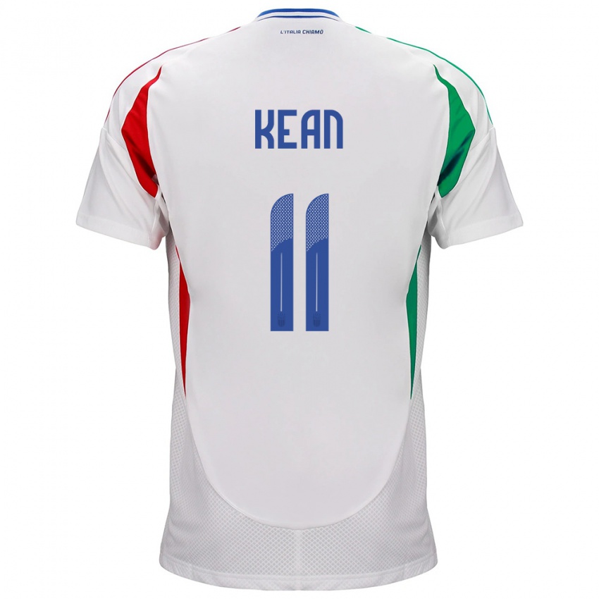 Damen Italien Moise Kean #11 Weiß Auswärtstrikot Trikot 24-26 T-Shirt
