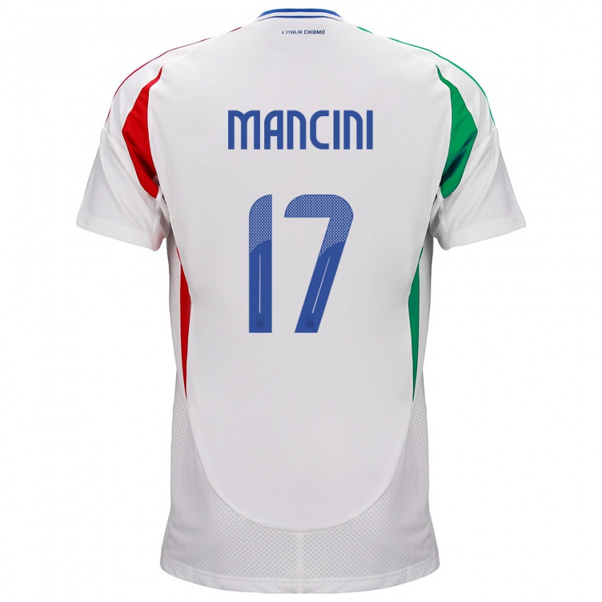 Damen Italien Gianluca Mancini #17 Weiß Auswärtstrikot Trikot 24-26 T-Shirt