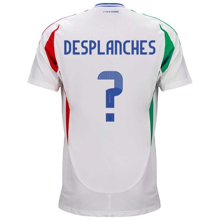 Damen Italien Sebastiano Desplanches #0 Weiß Auswärtstrikot Trikot 24-26 T-Shirt