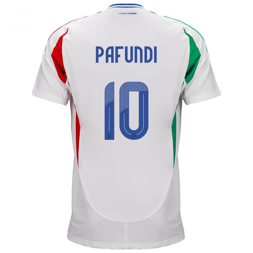 Damen Italien Simone Pafundi #10 Weiß Auswärtstrikot Trikot 24-26 T-Shirt